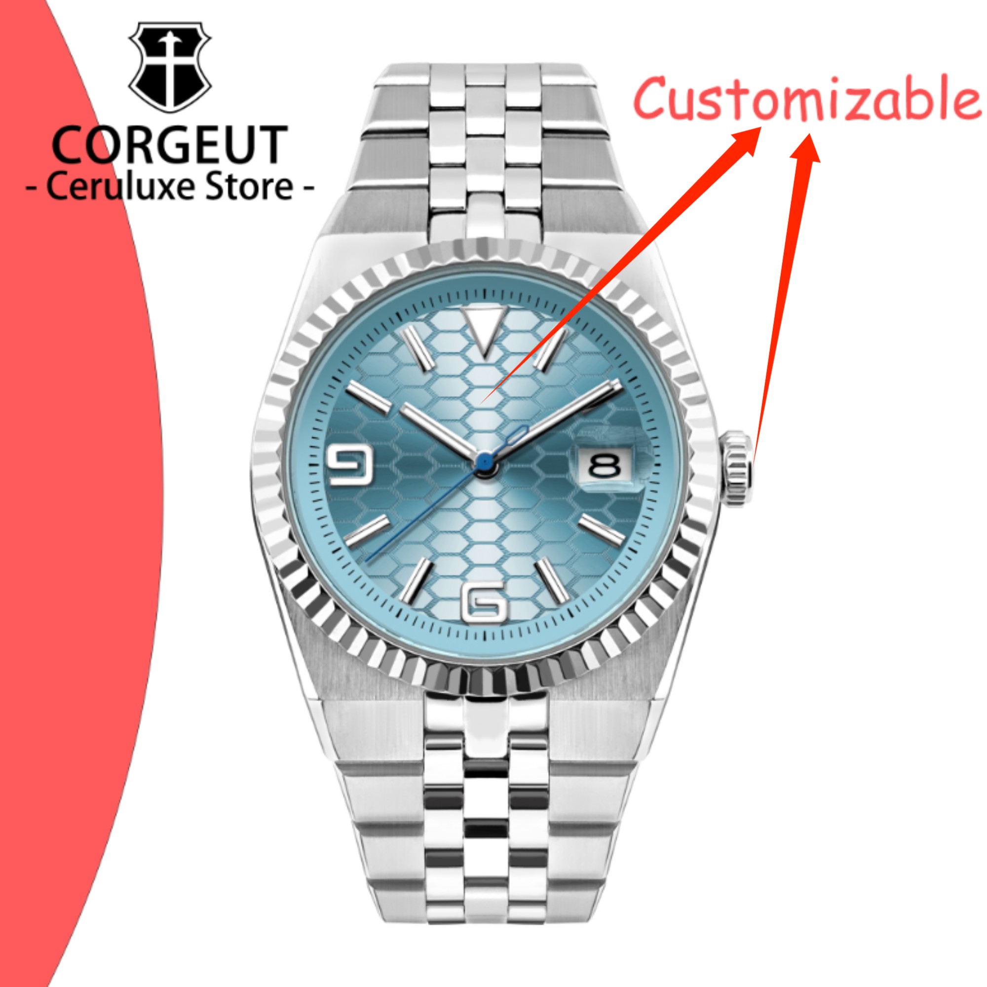 Luxury Watch Logo - ساعات رجالية ميكانيكية أوتوماتيكية مخصصة بشعار