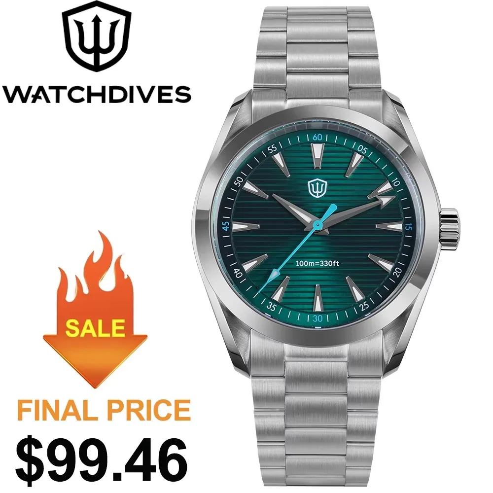 Guilloché Dial Watch - Watchdives 38 مللي متر ساعة كوارتز