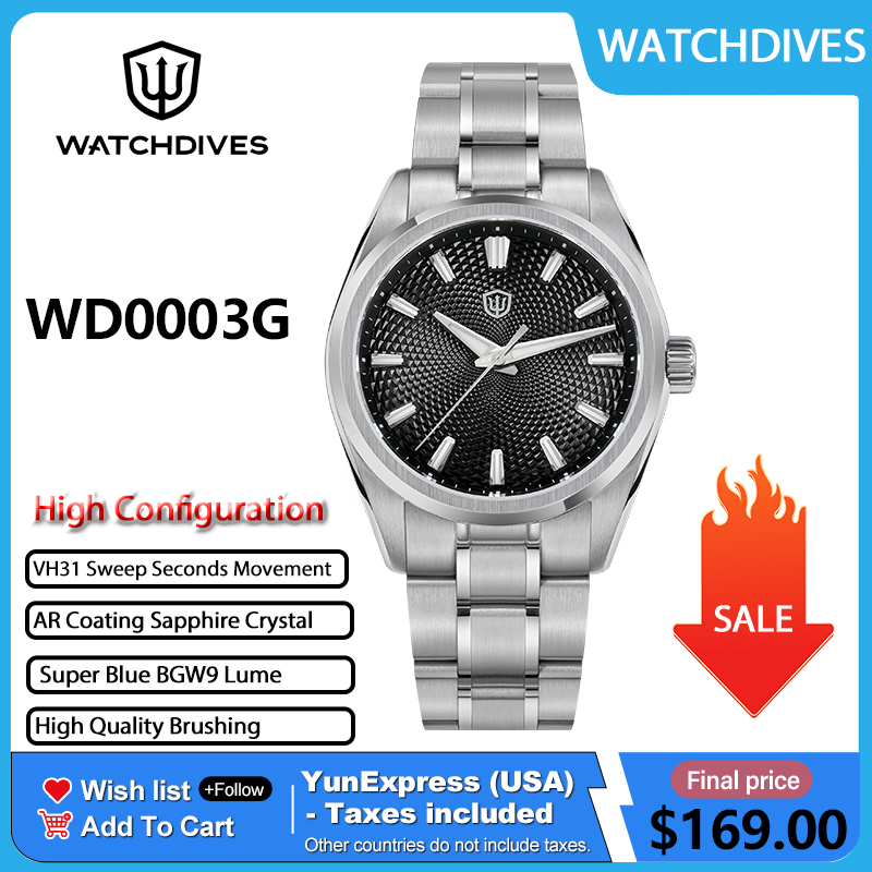 Guilloché Dial Watch - Watchdives WD0003G Guilloche الهاتفي الرجال ساعة