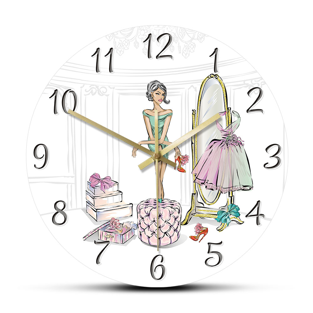 Luxury Watch Boutique - بريق أزياء فتاة Toggery ساعة حائط