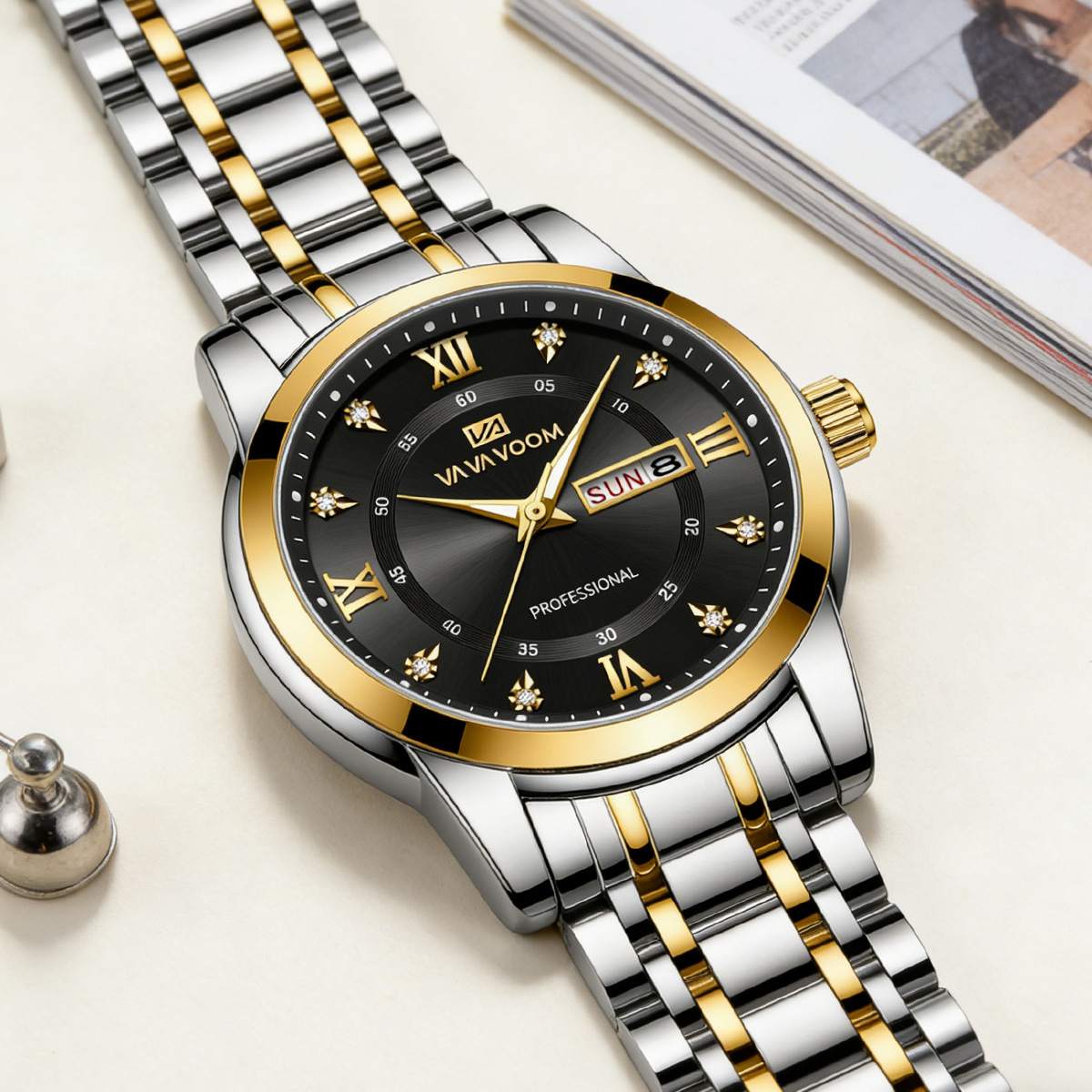 ساعة فاخرة من الفولاذ المقاوم  - مراجعة Luxury Watch Green Dial وسعره