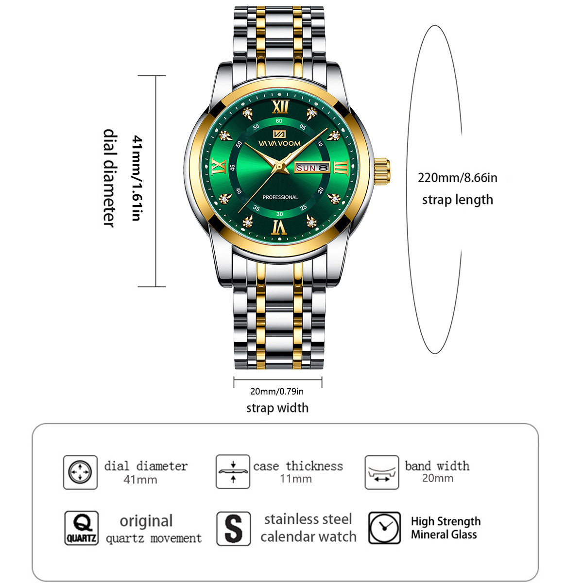 ساعة فاخرة من الفولاذ المقاوم  - مراجعة Luxury Watch Green Dial وسعره