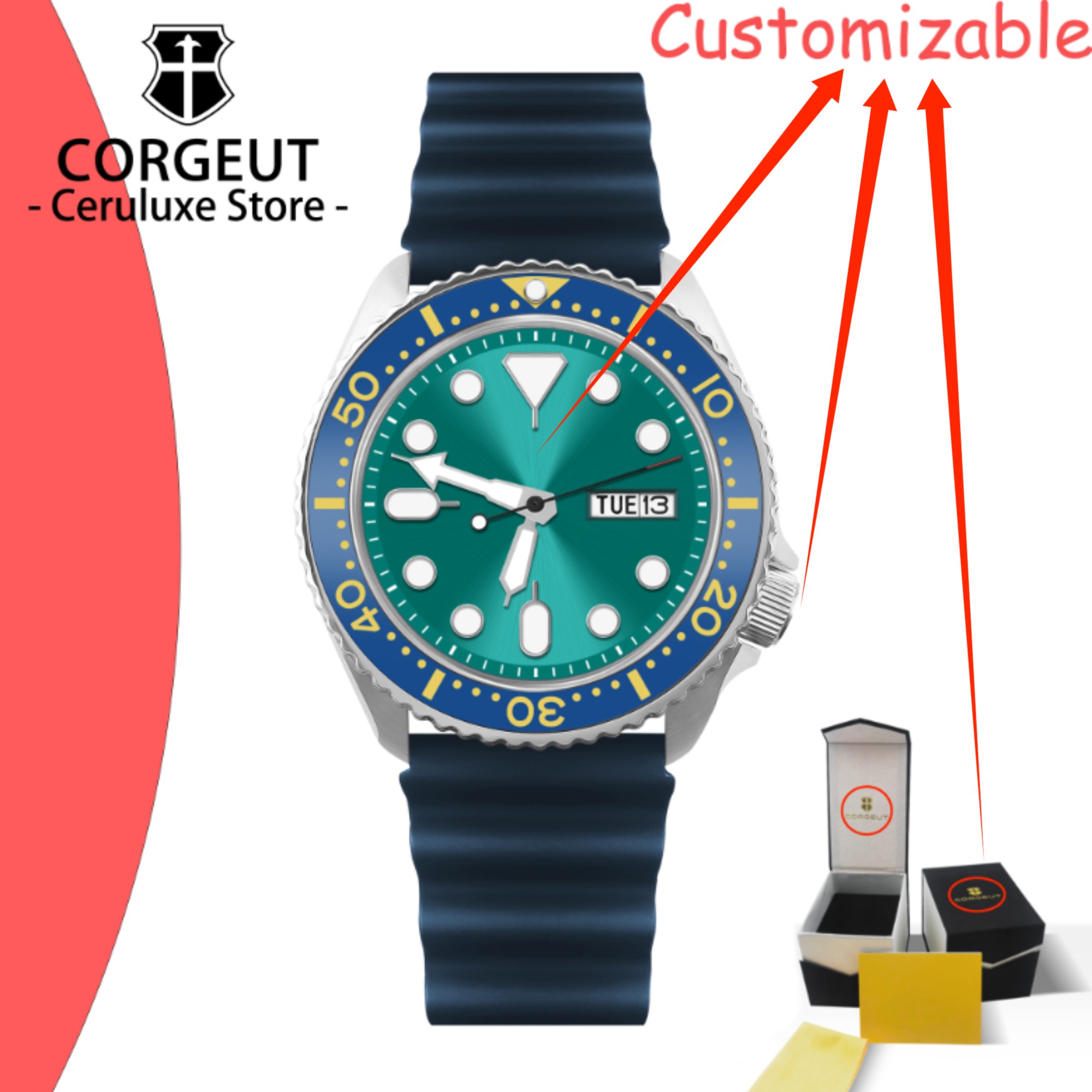 ساعة غوص ميكانيكية للرجال بشعا - مراجعة Luxury Watch Logo وسعره