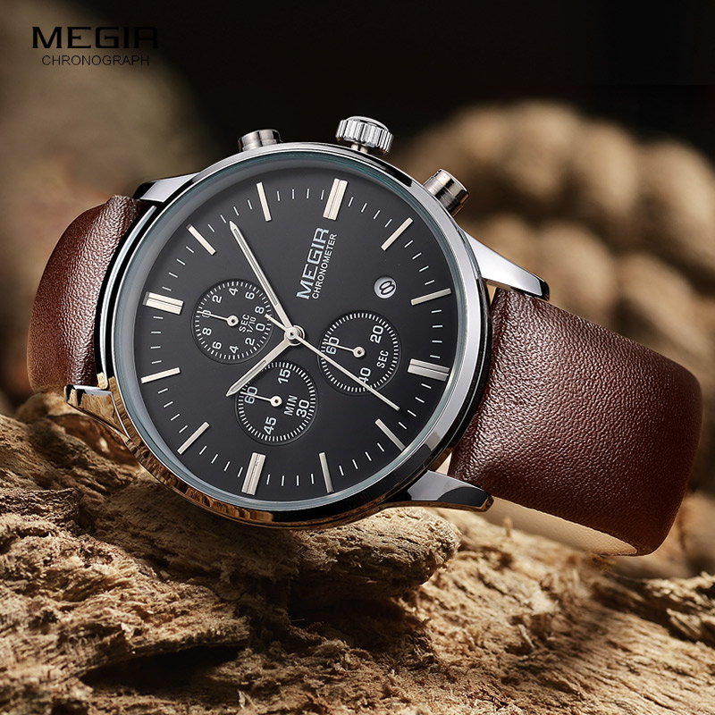 Megir-ساعات كوارتز للرجال ، مض - مراجعة Luxury Watch Green Dial وسعره