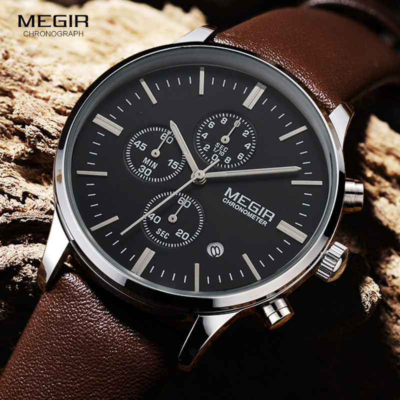 Megir-ساعات كوارتز للرجال ، مض - مراجعة Luxury Watch Green Dial وسعره