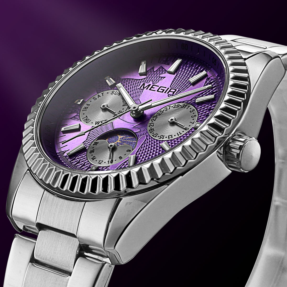 ساعة كوارتز رجالية MEGIR مع حز - مراجعة Luxury Watch Green Dial وسعره