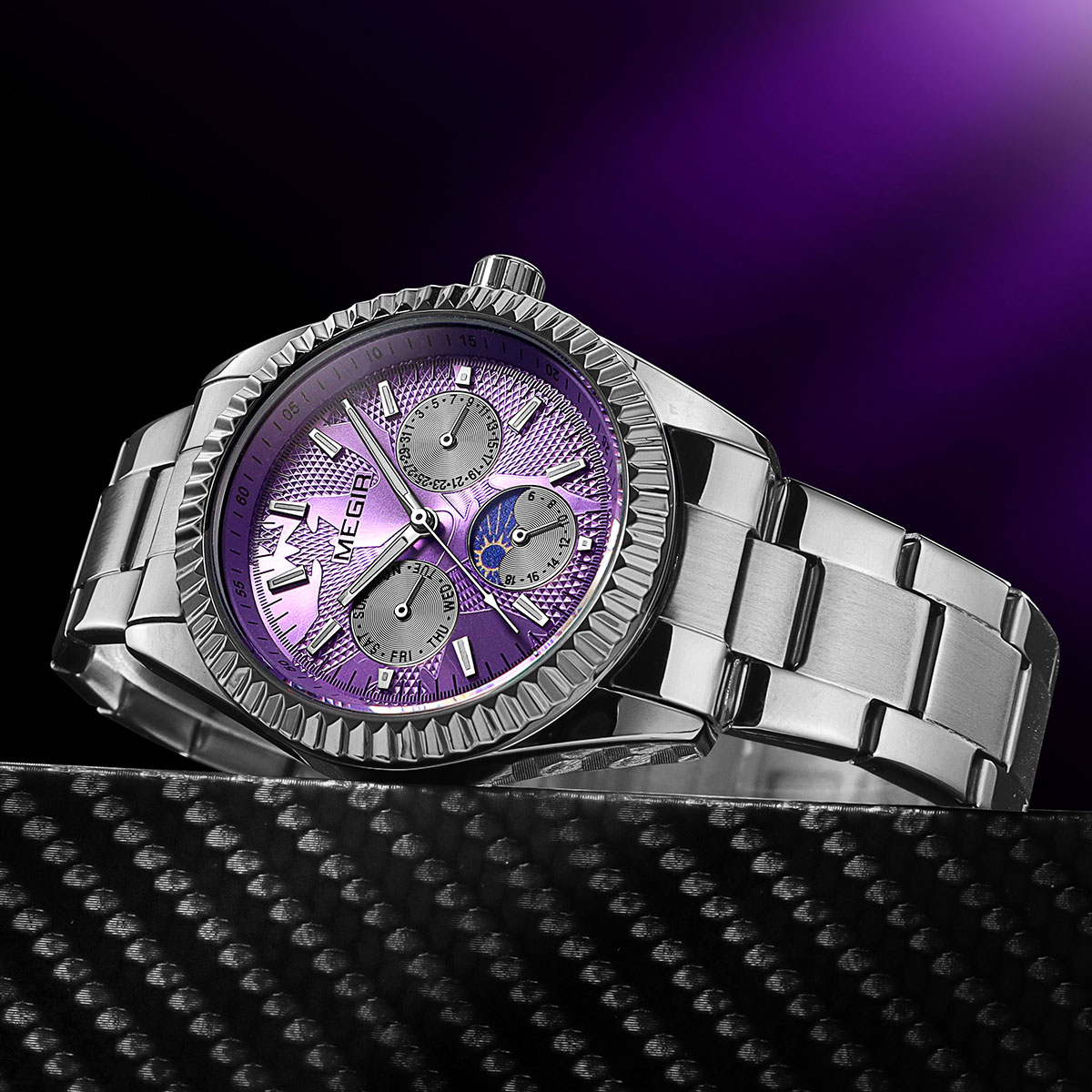 ساعة كوارتز رجالية MEGIR مع حز - مراجعة Luxury Watch Green Dial وسعره