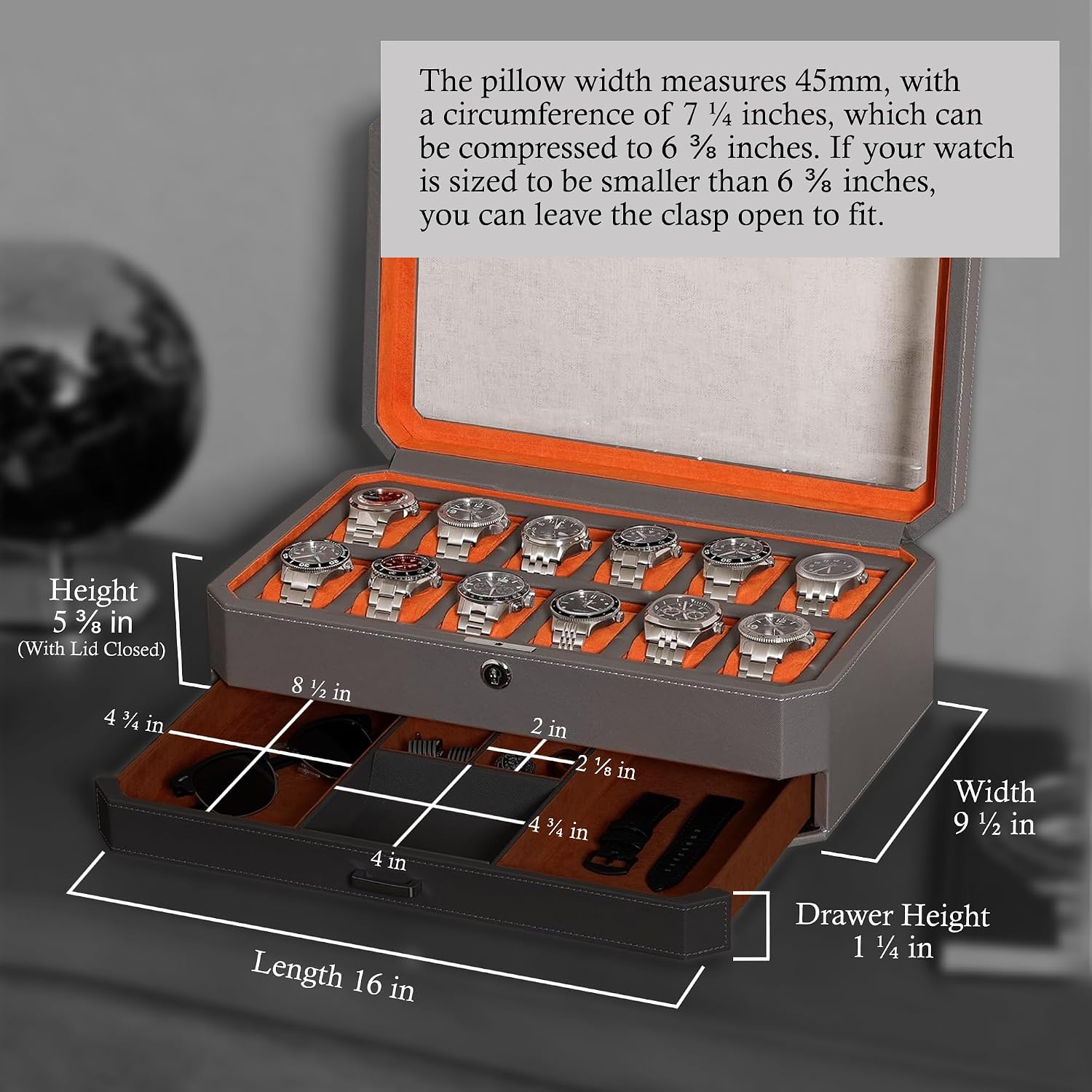 صندوق ساعات جلدي بـ 12 فتحة مع - مراجعة Luxury Watch Organizer وسعره