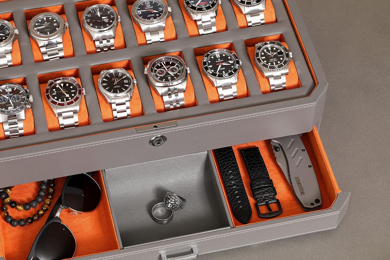 صندوق ساعات جلدي بـ 12 فتحة مع - مراجعة Luxury Watch Organizer وسعره