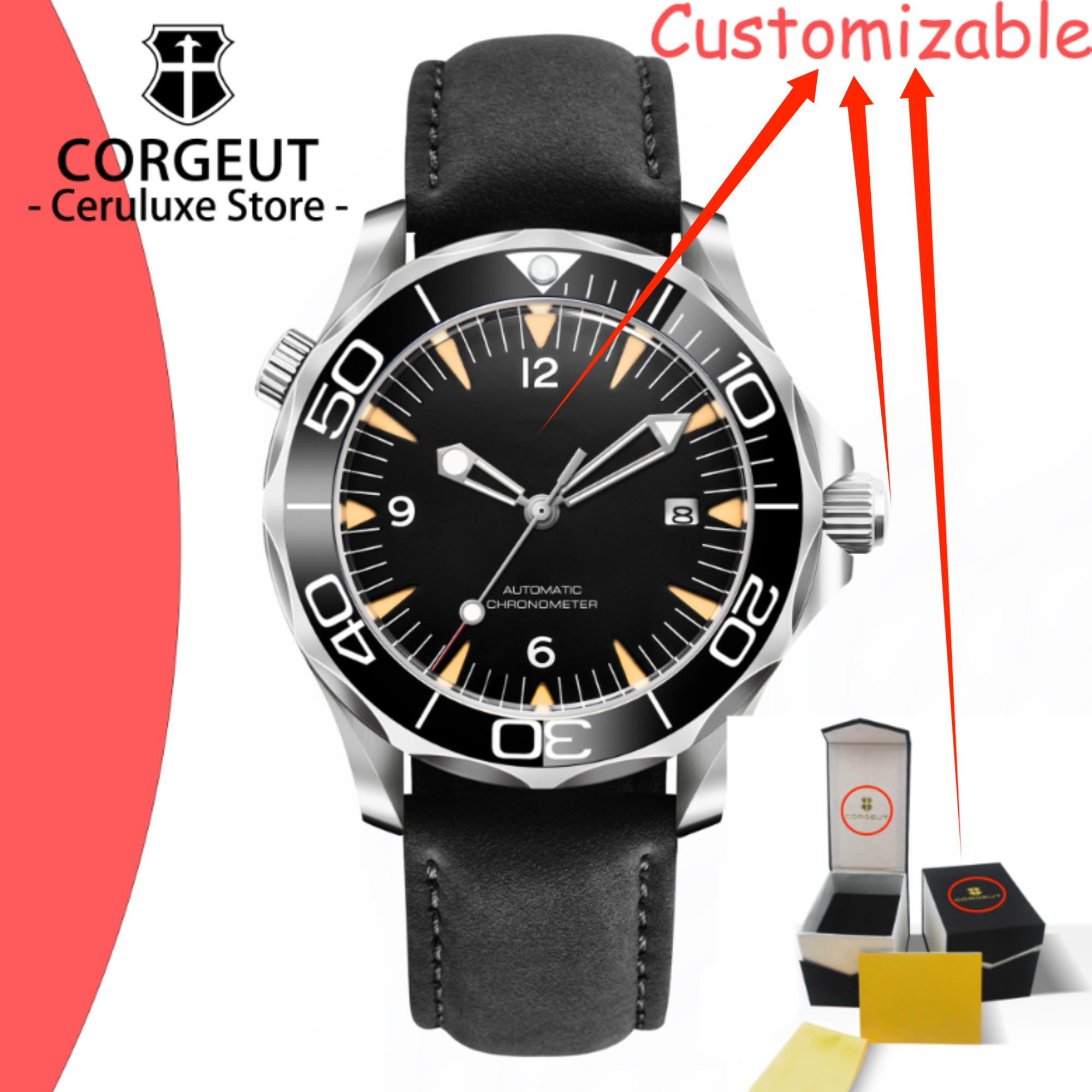 ساعات غوص جديدة مقاومة للماء ب - مراجعة Luxury Watch Logo وسعره